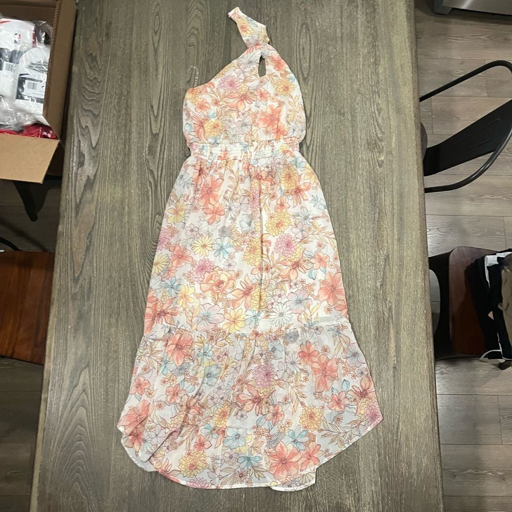 Maurices Womens Floral Halter Midi Dress Smocked Waistband Multicolor Size XS